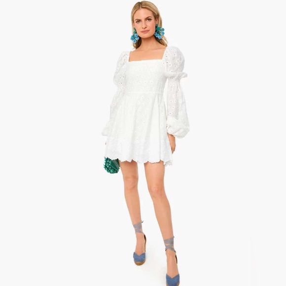 Caroline Constas | Wren Floral Embroidered Puff Sleeve Mini Dress Size: Small - Picture 1 of 9